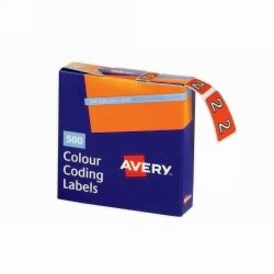 SP- LABELS COLOUR CODING AVERY 25X38MM 2 SIDE TAB ORANGE PK500