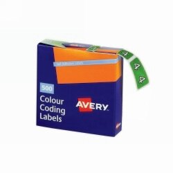 SP- LABELS COLOUR CODING AVERY 25X38MM 4 SIDE TAB LIGHT GREEN PK500