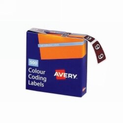SP- LABELS COLOUR CODING AVERY 25X38MM 9 SIDE TAB BROWN PK500