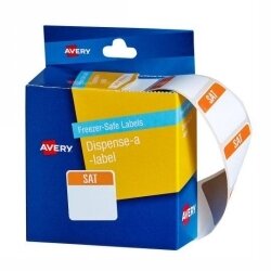 SP- LABELS AVERY DISPENSER 24X24MM SATURDAY FREEZER-SAFE BX100
