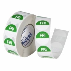 LABEL AVERY 24MM FRIDAY REMOVABLE GREEN/WHITE 1000/ROLL