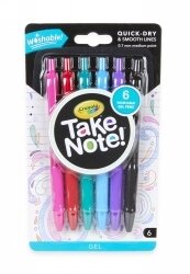 PEN CRAYOLA TAKE NOTE WASHABLE ASST PK6