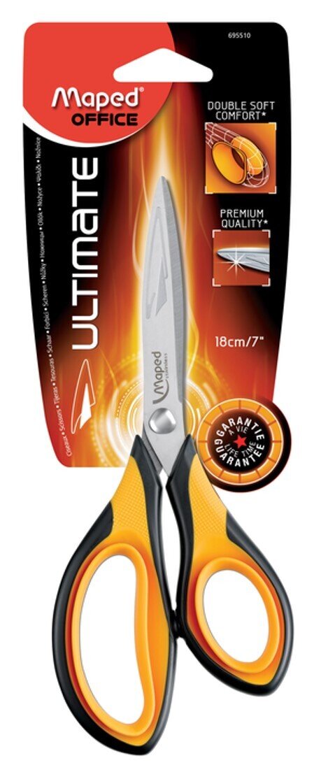 SCISSORS MAPED 18CM ULTIMATE ASYMMETRICAL BLACK/YELLOW HS