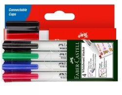 MARKER WHITEBOARD FABER-CASTELL CONNECTOR 4'S WITH SLIM 4'S ASST