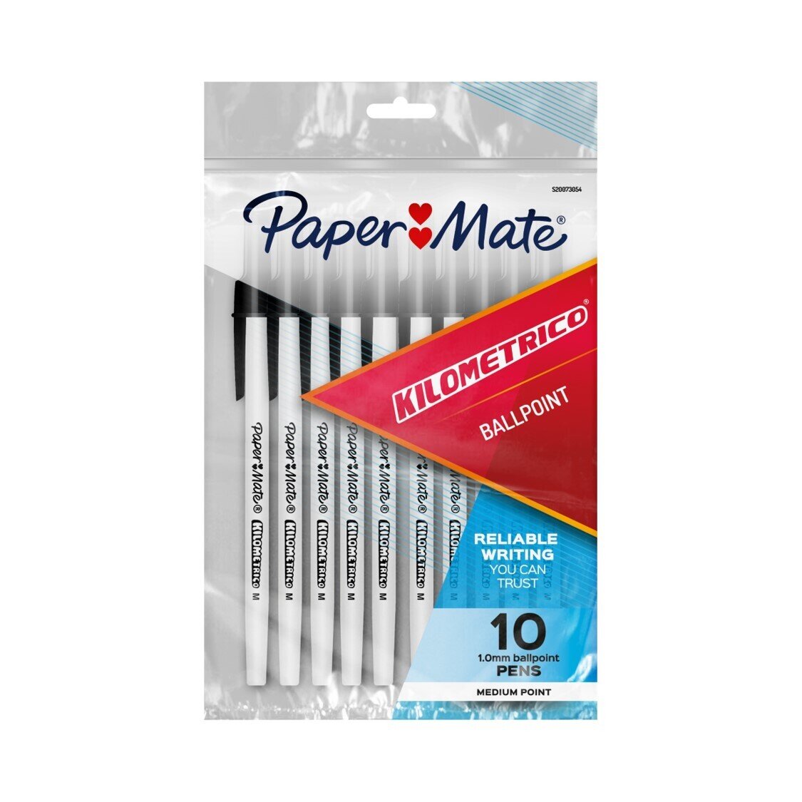 SP- PEN PAPERMATE BP KILOMETRICO MED BLACK 10PK H/SELL