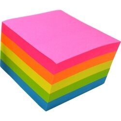 SP- STICKY NOTES MY CRAFT RAINBOW 76X76MM FLURO ASST 500SHTS