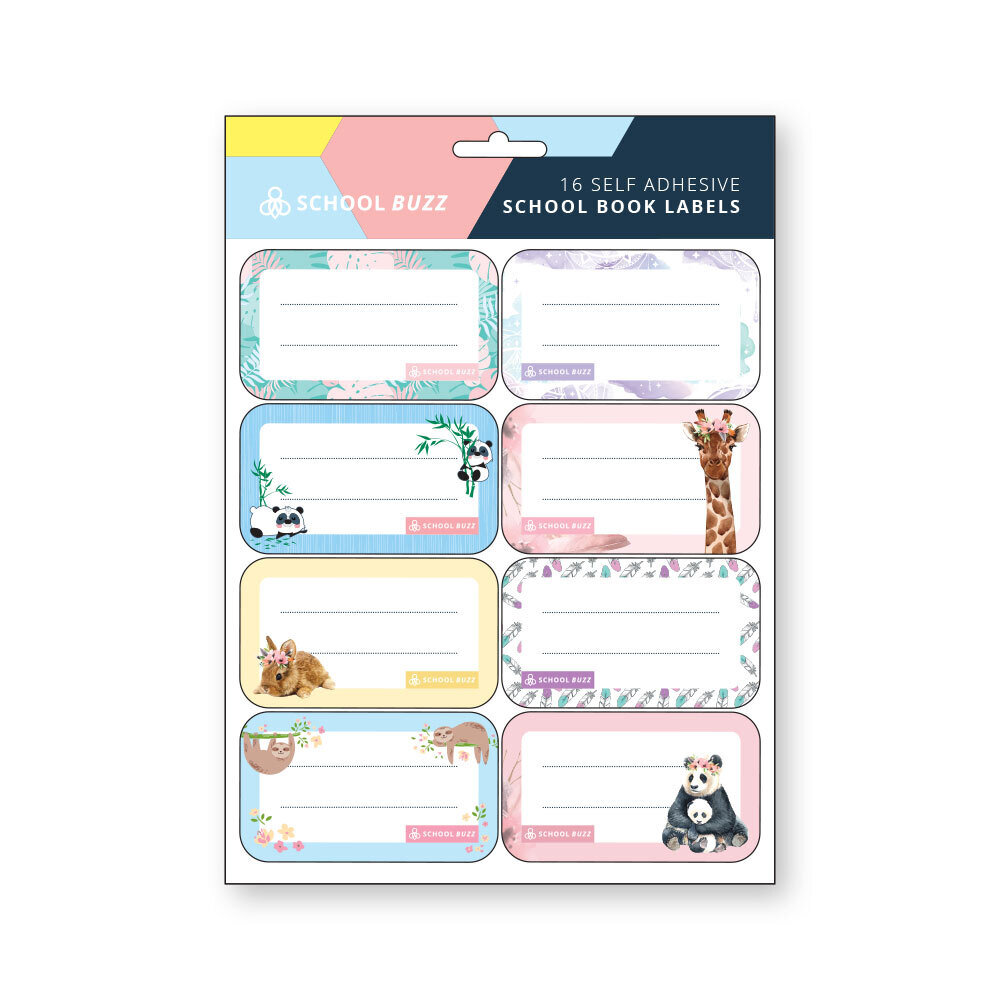 LABELS NAME SCHOOL BUZZ GIRL ASST DESIGNS PK16