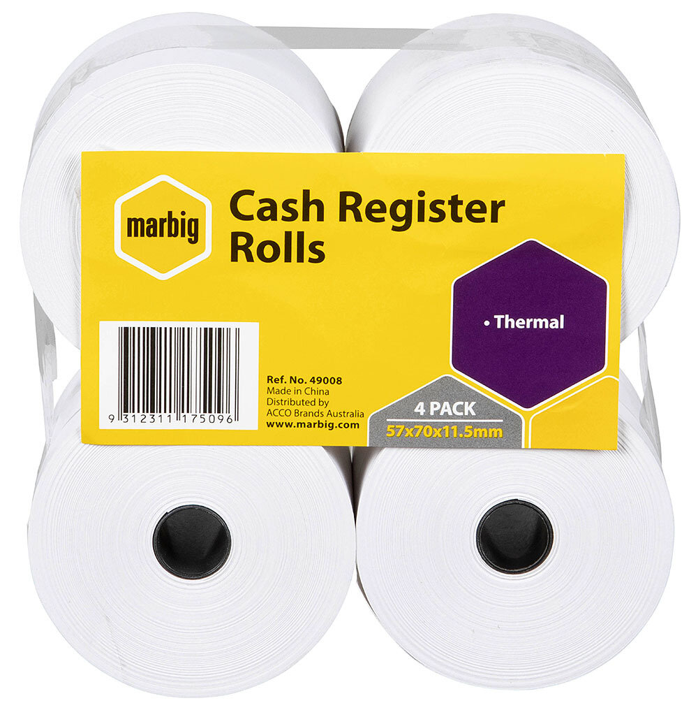 SP- CASH REGISTER ROLL MARBIG 57X70X11.5MM THERMAL PK4