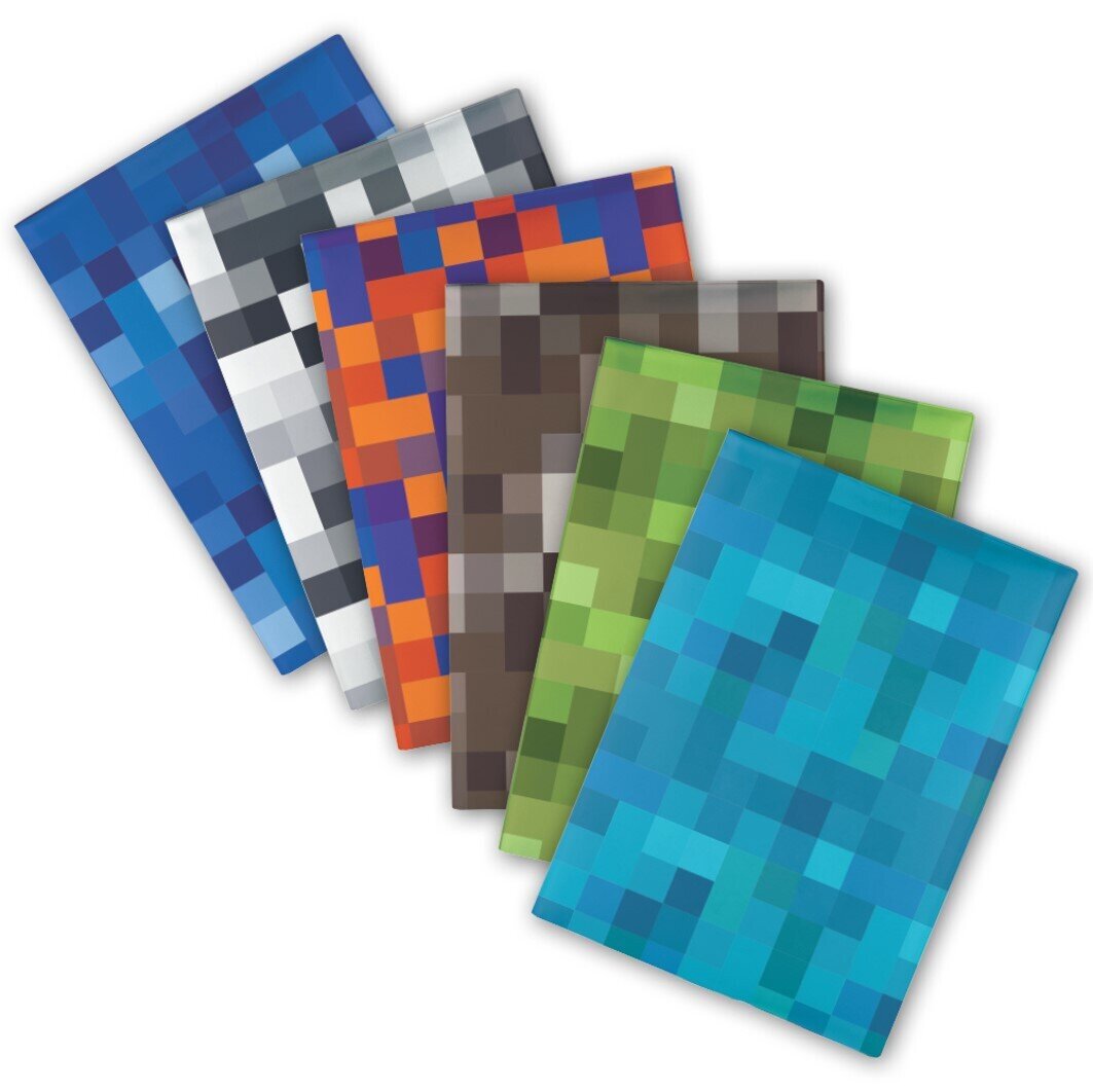 BOOK SLEEVES SCHOOL BUZZ SCRAP BOOK PIXELATED ASSORTED PK6