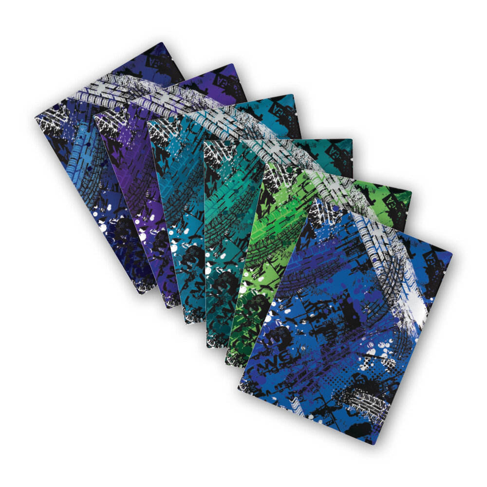 BOOK SLEEVES SCHOOL BUZZ A4 TRACKS ASSORTED PK6