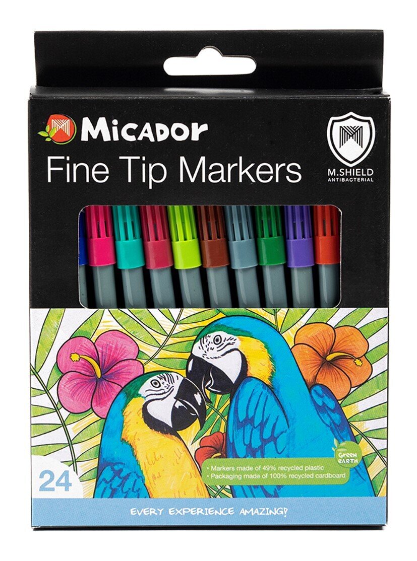 MARKER MICADOR M. SHIELD FINE TIP MARKER ASSORTED PK24