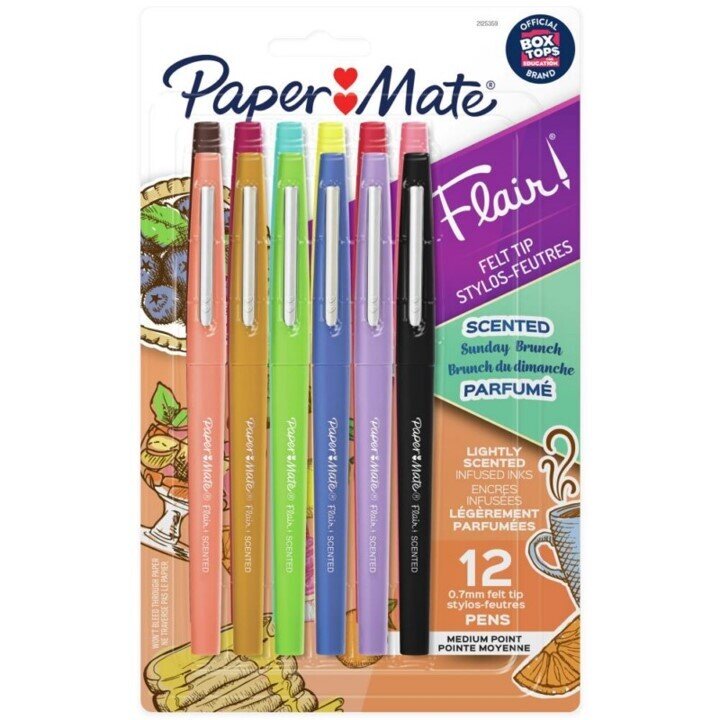 SP- PEN FINELINER PAPERMATE FLAIR MED CARDED SCENTED PK12