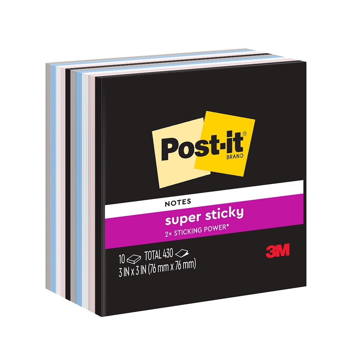 NOTES SUPER STICKY POST-IT 76X76 654-10SSNE SIMPLY SERENE 430 SHT
