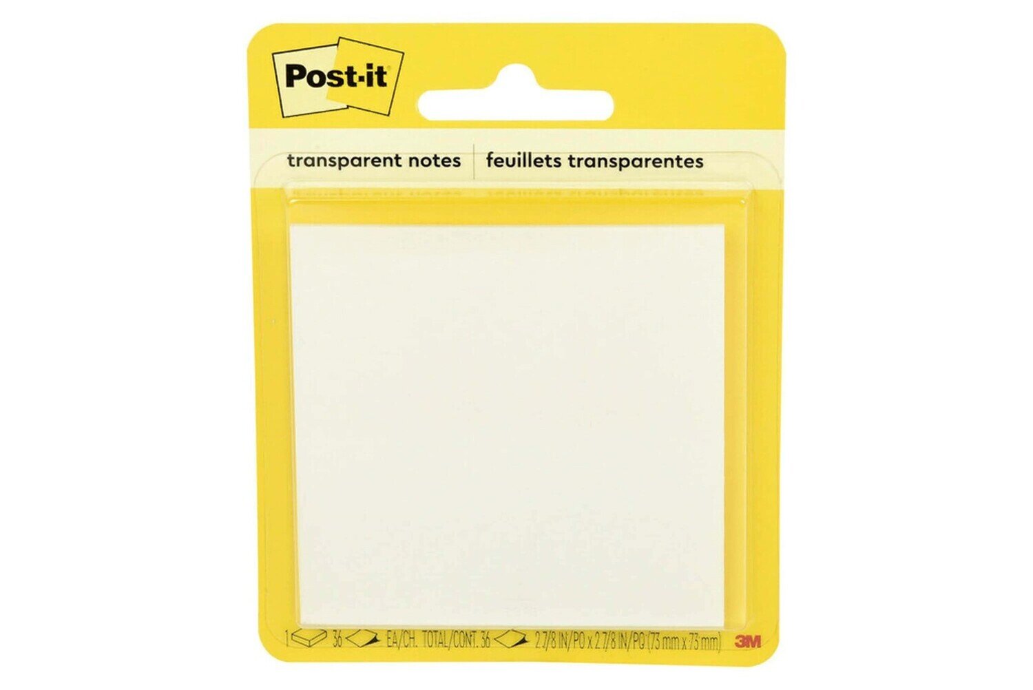 NOTES SUPER STICKY POST-IT 73X73 600-TRSPT TRANSPARENT  36 SHEET PER PAD