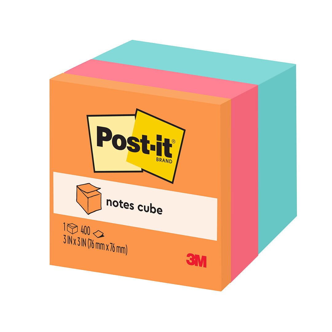 NOTES SUPER STICKY POST-IT 76X76 2059-AQ CPT CUBE