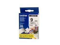 LABEL TAPE BROTHER TZE-221 9MMX8M BLACK ON WHITE