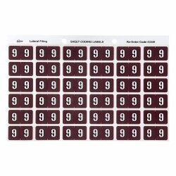 SP- LABELS COLOUR CODING AVERY 25X38MM 9 SIDE TAB BROWN PK180