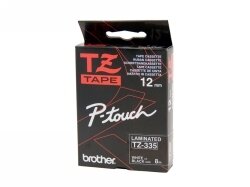 LABEL TAPE BROTHER P-TOUCH TZE-335 12MMX8M WHITE ON BLACK