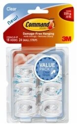 CLEAR HOOKS COMMAND ADHESIVE MINI 17006CLR-VP