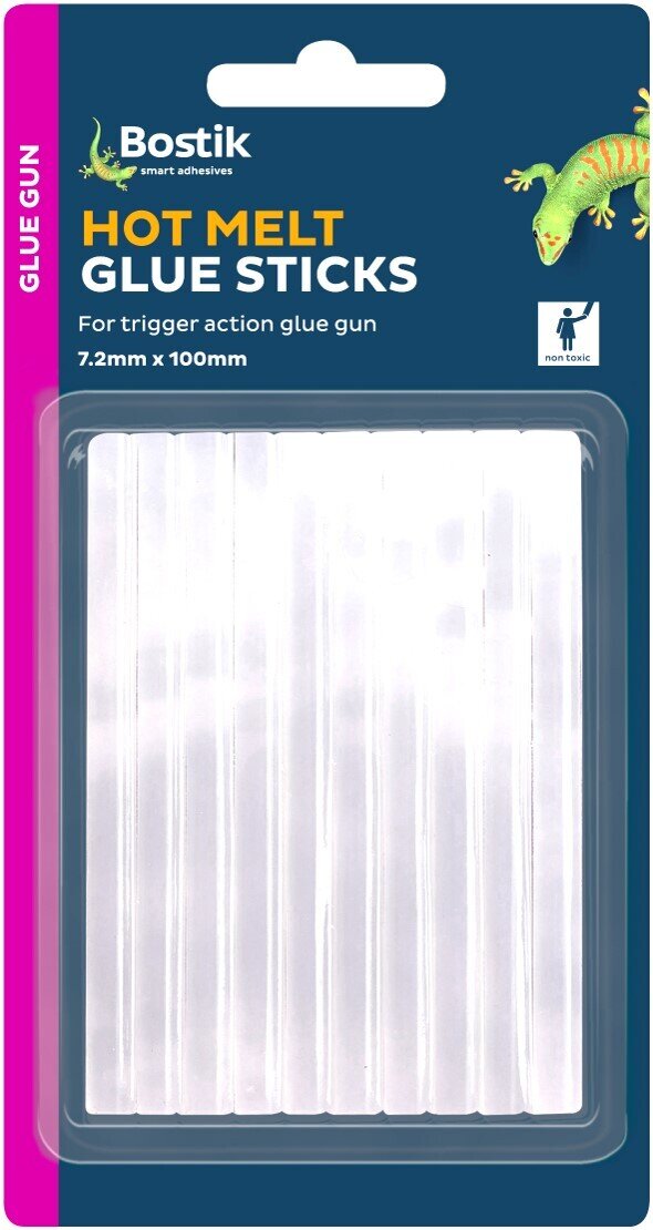 GLUE STICKS HOT MELT BOSTIK MINI 7.2MMX100MM CLEAR PK10