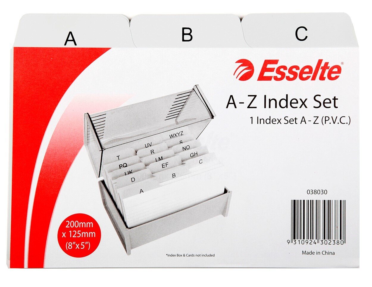 SYSTEM CARDS INDEX ESSELTE 8X5 PVC A-Z