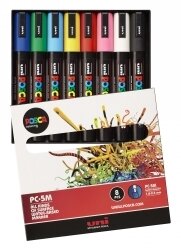 SP- MARKER POSCA PC5M 2.5MM BULLET TIP ASST COLOURS BX8