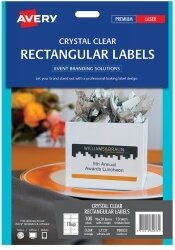 LABEL AVERY EVENTS & BRANDING L7137 RECTANGLE CLEAR 10 UP 96X50.8MM PK10