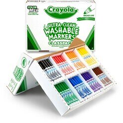 MARKER CRAYOLA CLASSIC WASHABLE 8 COLOURS CLASSPACK 200