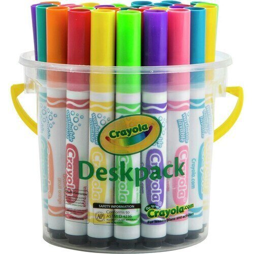 SP- MARKER SUPER TIPS CRAYOLA WASHABLE 10 COLOURS DESKPACK 40