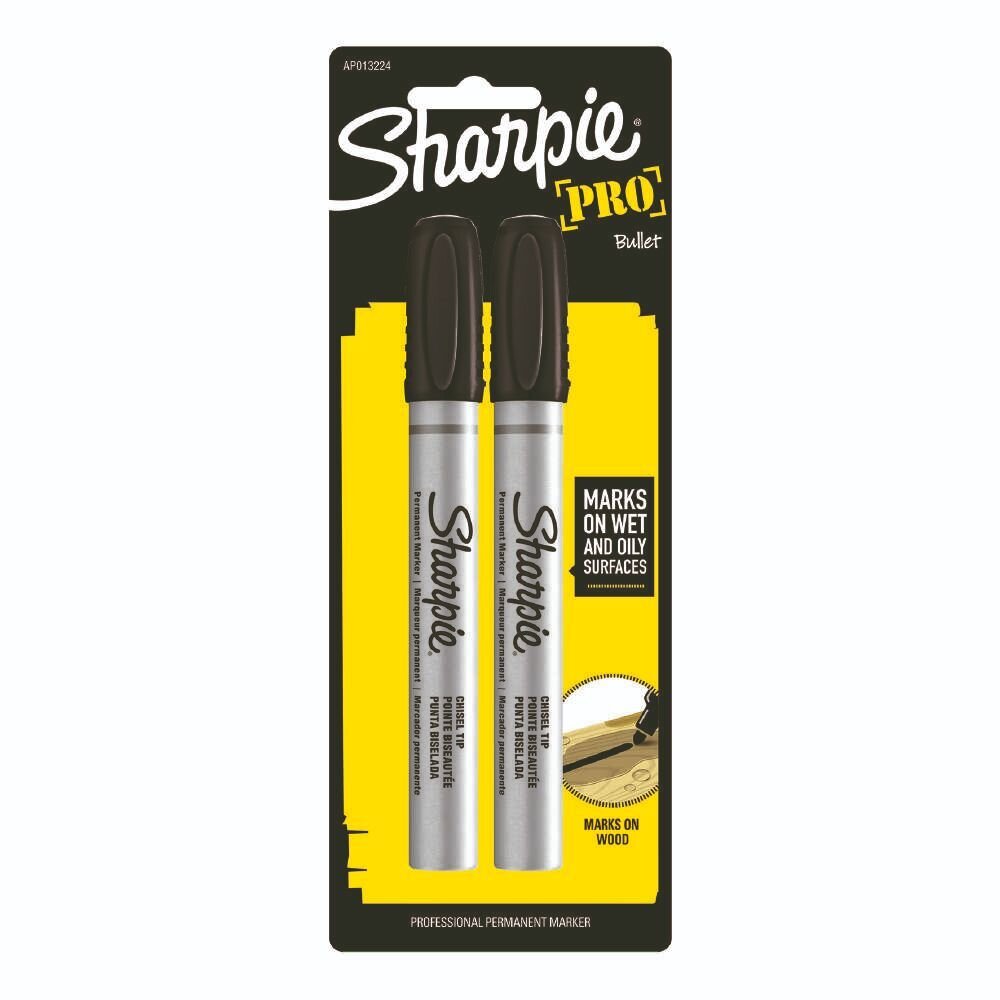 MARKER PERMANENT SHARPIE PRO METAL BULLET BLACK PK2