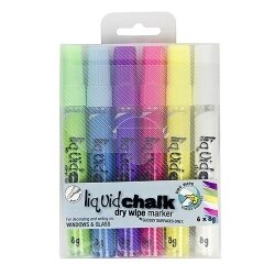 SP- MARKER TEXTA LIQUID CHALK BULLET DRY ERASE ASST WLT6