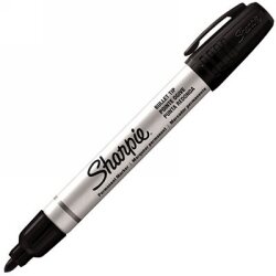 MARKER SHARPIE PRO METAL PERMANENT BULLET TIP BLACK PK4