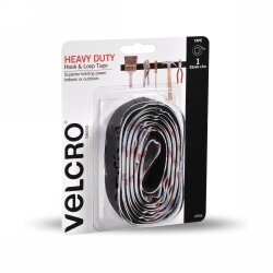 VELCRO 25MMX1M HEAVY DUTY HOOK & LOOK TAPE BLACK