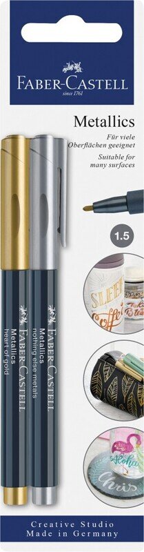 MARKERS FABER-CASTELL METALLIC ASSTD PK2