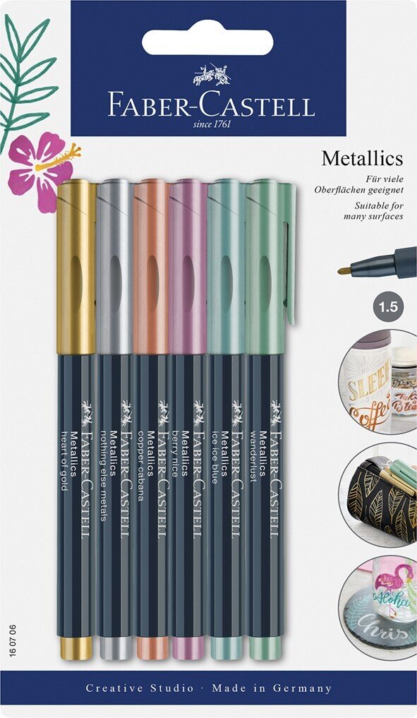 MARKERS FABER-CASTELL METALLIC ASSTD PK6