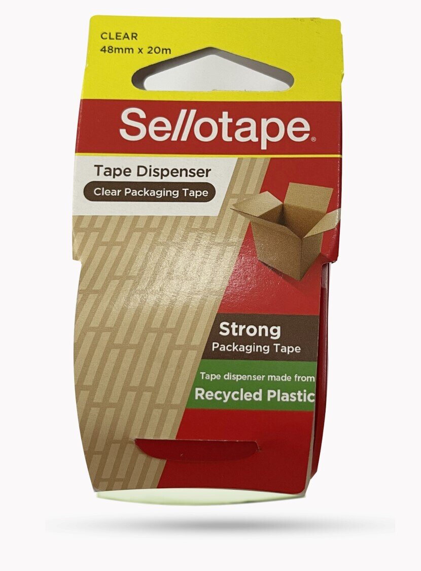 PACKAGING TAPE SELLOTAPE 48MMX20M HAND HELD DISPENSER CLEAR