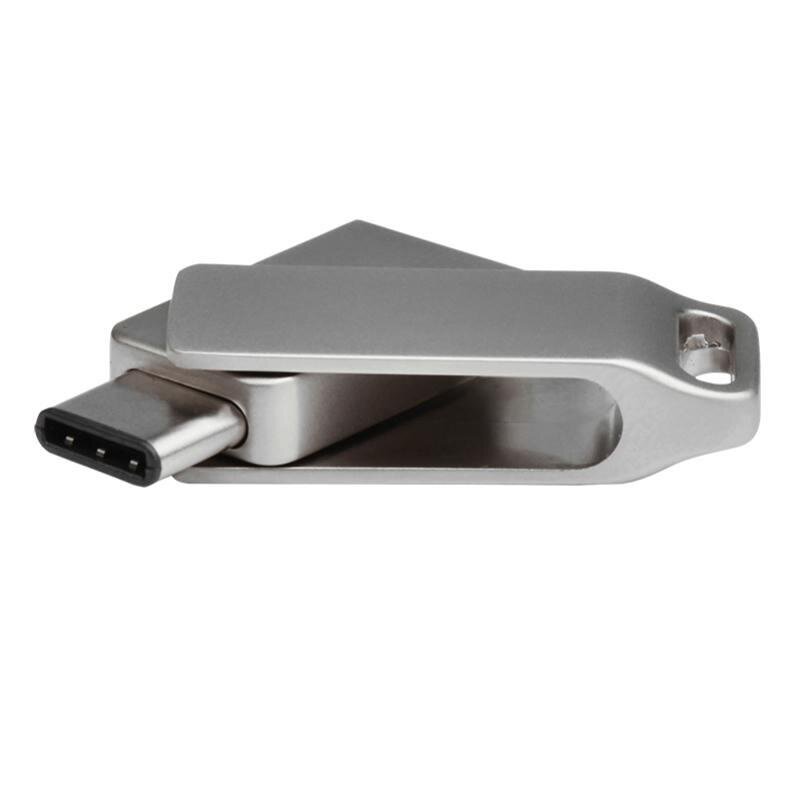 USB-C DISK DRIVE SHINTARO 32GB (USB-C AND USB-A) POCKET SILVER