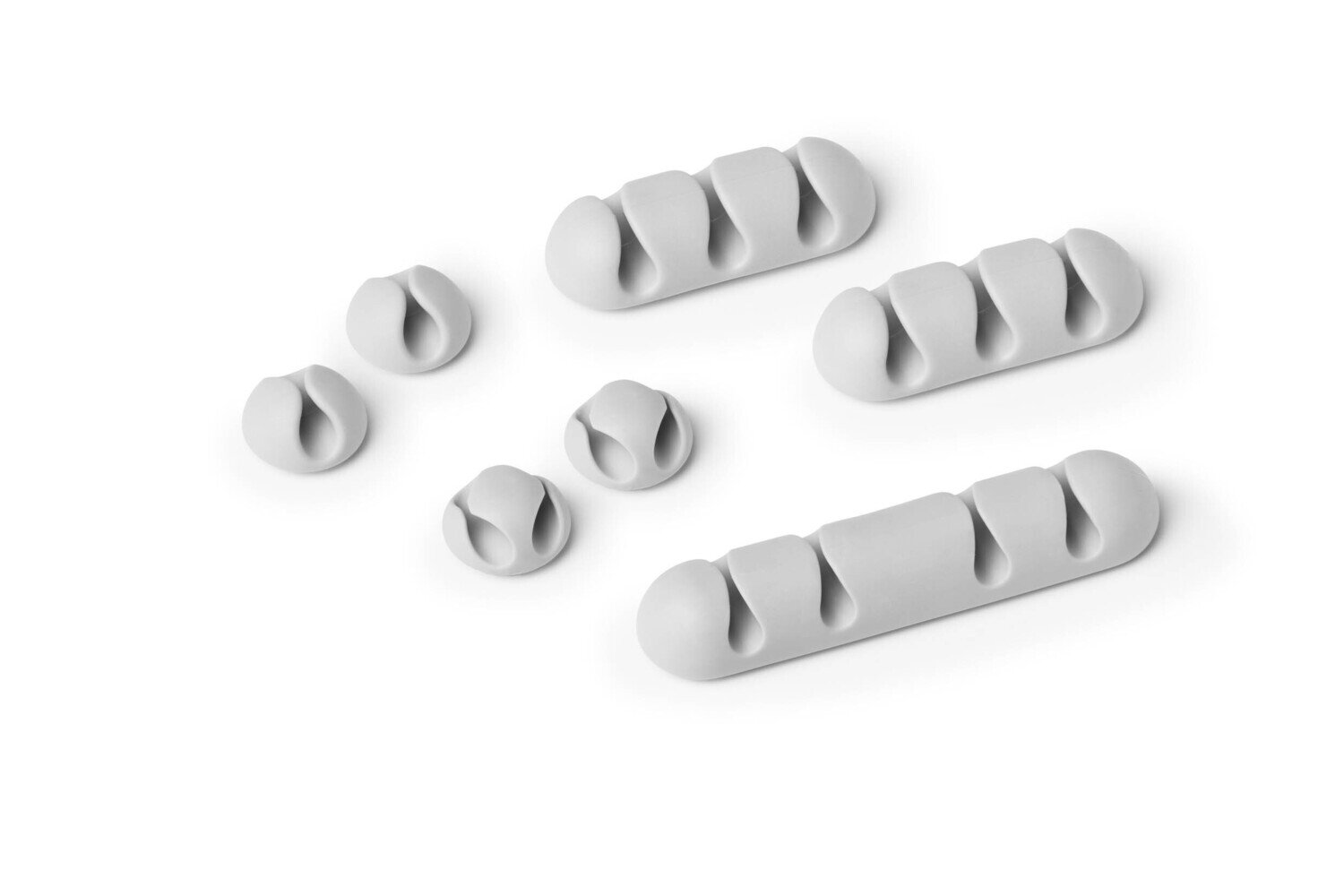 SP- CABLE CLIPS DURABLE CAVOLINE SELF ADH MIXED GREY PK7