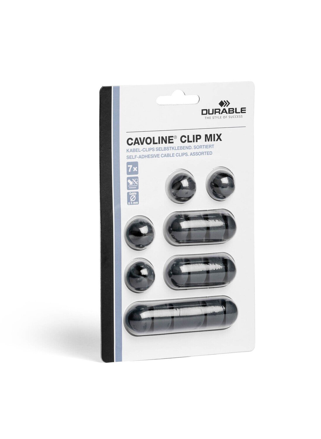 SP- CABLE CLIPS DURABLE CAVOLINE SELF ADH MIXED GRAPHITE PK7