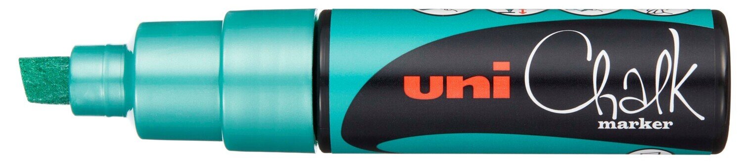 MARKER CHALK UNI 8MM TIP PWE-8K METALLIC GREEN