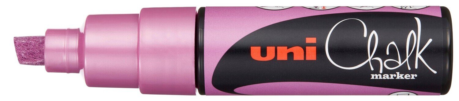 MARKER CHALK UNI 8MM TIP PWE-8K METALLIC PINK
