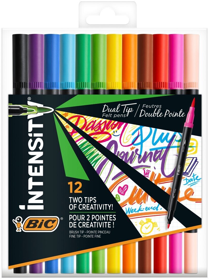 DUAL TIP MARKER BIC 0.7MM/1.0MM ASSORTED PK 12