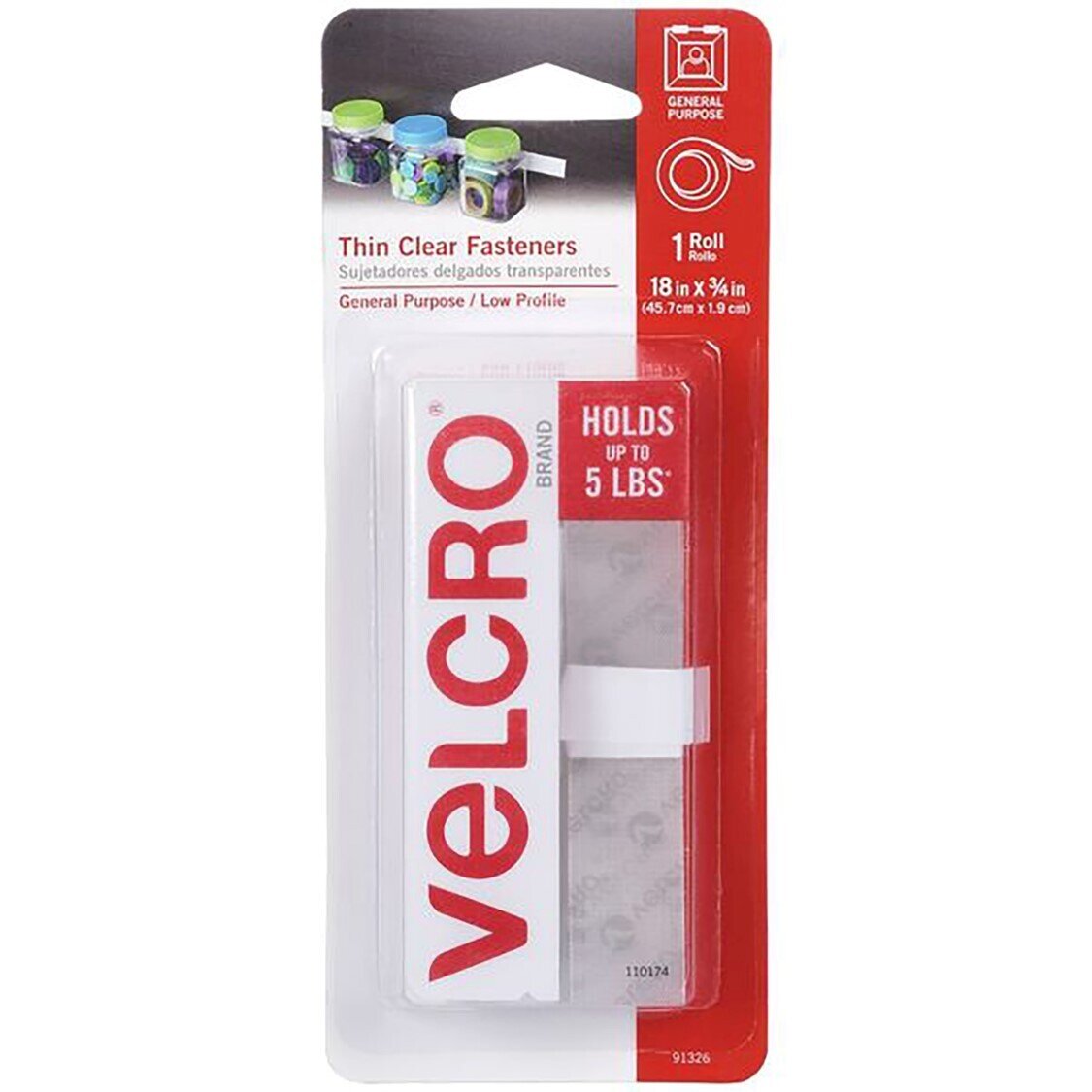 FASTENER TAPE VELCRO 19MMX46CM CLEAR