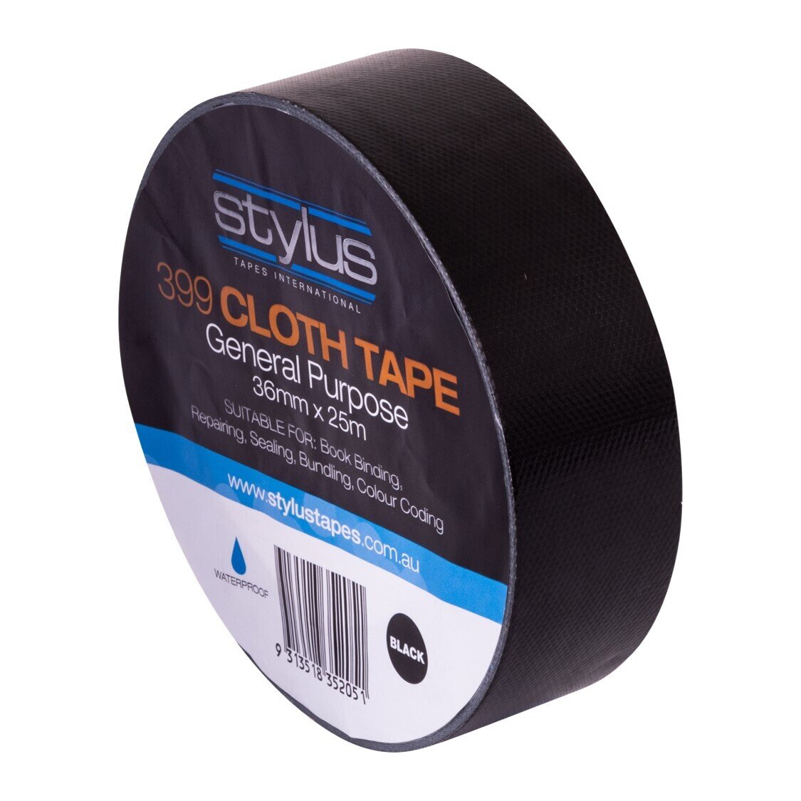 SP- CLOTH TAPE STYLUS 36MM X 25M GP RETAIL BLACK PK4