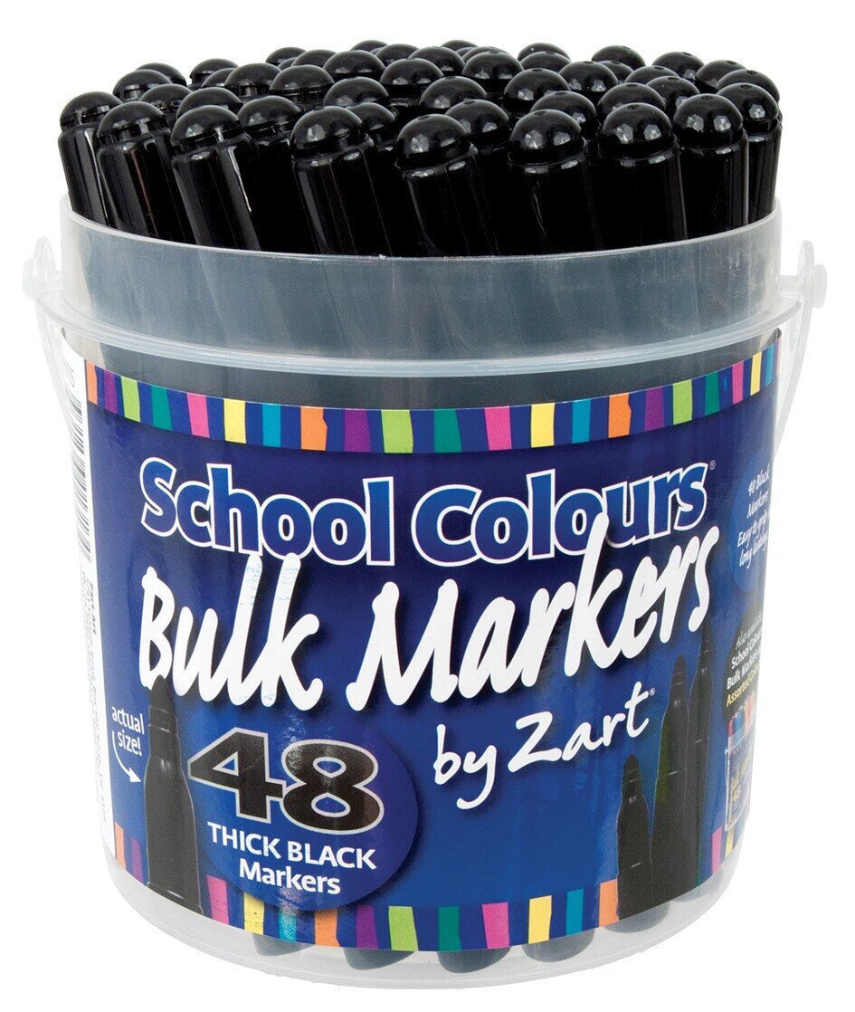 MARKER ZART SCHOOL COLOURS BULK BLACK