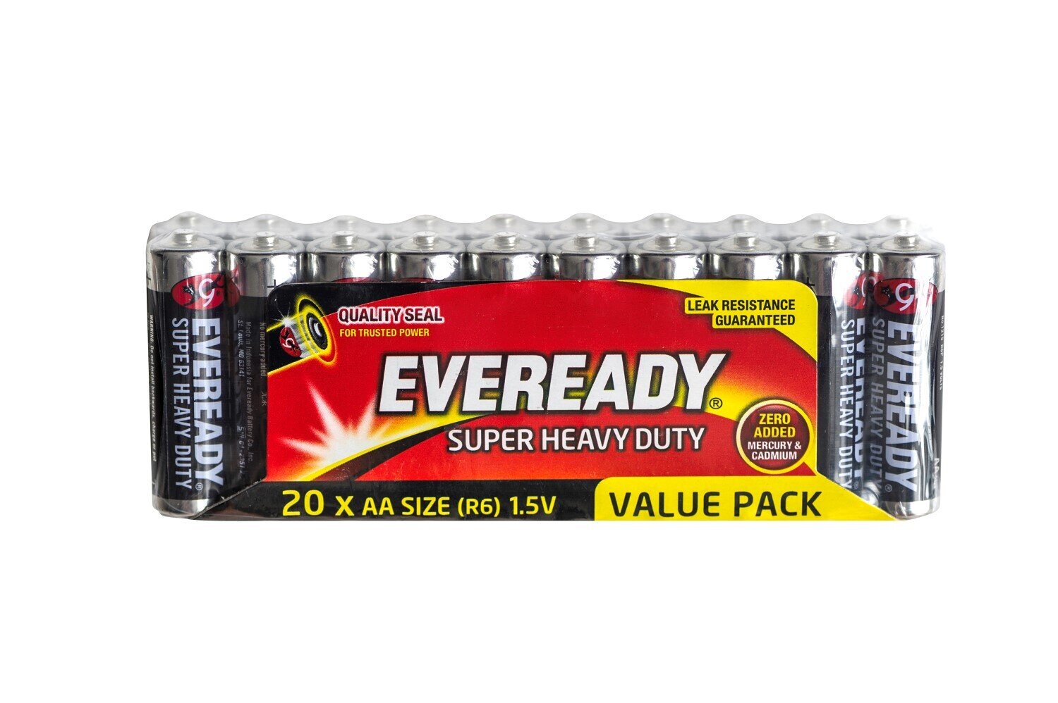 BATTERY EVEREADY SUPER HEAVY DUTY AA BLACK PK 20