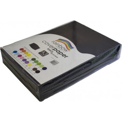 COVER PAPER RAINBOW A3 125GSM BLACK PK500