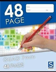 EXERCISE BOOK SOVEREIGN 225X175MM QUAD 7MM SQUARES 48PG