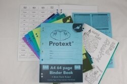 BINDER BOOK PROTEXT A4 8MM RULED PP COVER 64PG DINOSAUR