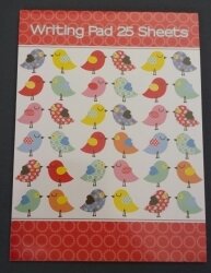 WRITING PAD OZCORP CUTE BIRDIES 145X195MM 25 SHEETS